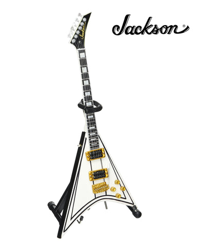 Jackson Guitars® Signature Rhoads White V Miniature Guitar Replica Collectible