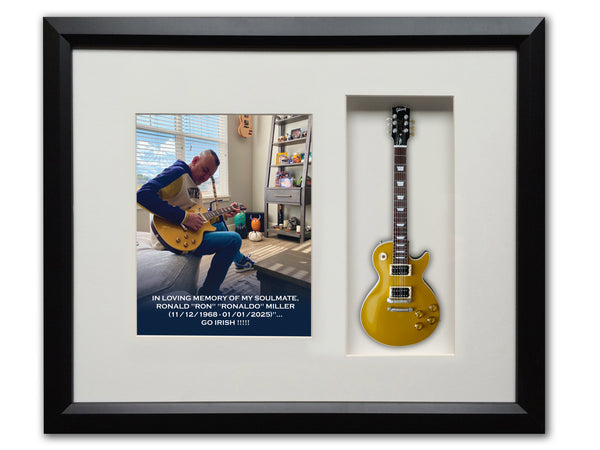 22" x 19" Personalized Music Gift Framed Shadow Box with 10" Mini Guitar