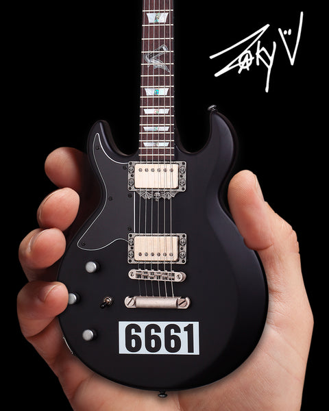 Officially Licensed Zacky Vengeance Satin Black 6661 Schecter Mini Guitar from Avenged Sevenfold