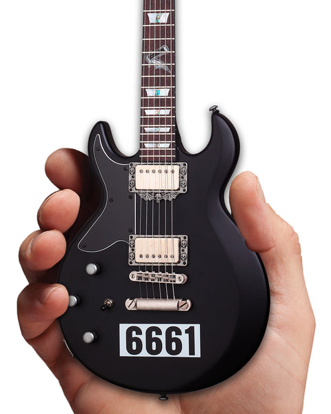 Officially Licensed Zacky Vengeance Satin Black 6661 Schecter Mini Guitar from Avenged Sevenfold