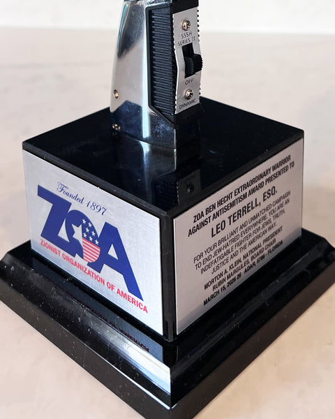 GOLD Microphone Trophy Award - Rockstar Real Metal Vintage Retro Microphone Trophy Award - Black Marble Base