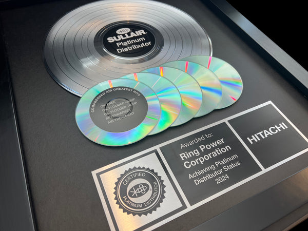 Custom Platinum Record & CD Award 18" x 22" Framed Award with REAL 12" Metalized Platinum Record