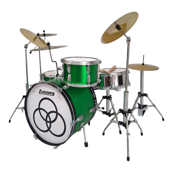 Green Sparkle Immigrant Song Zep Mini Drum Set Replica Collectible