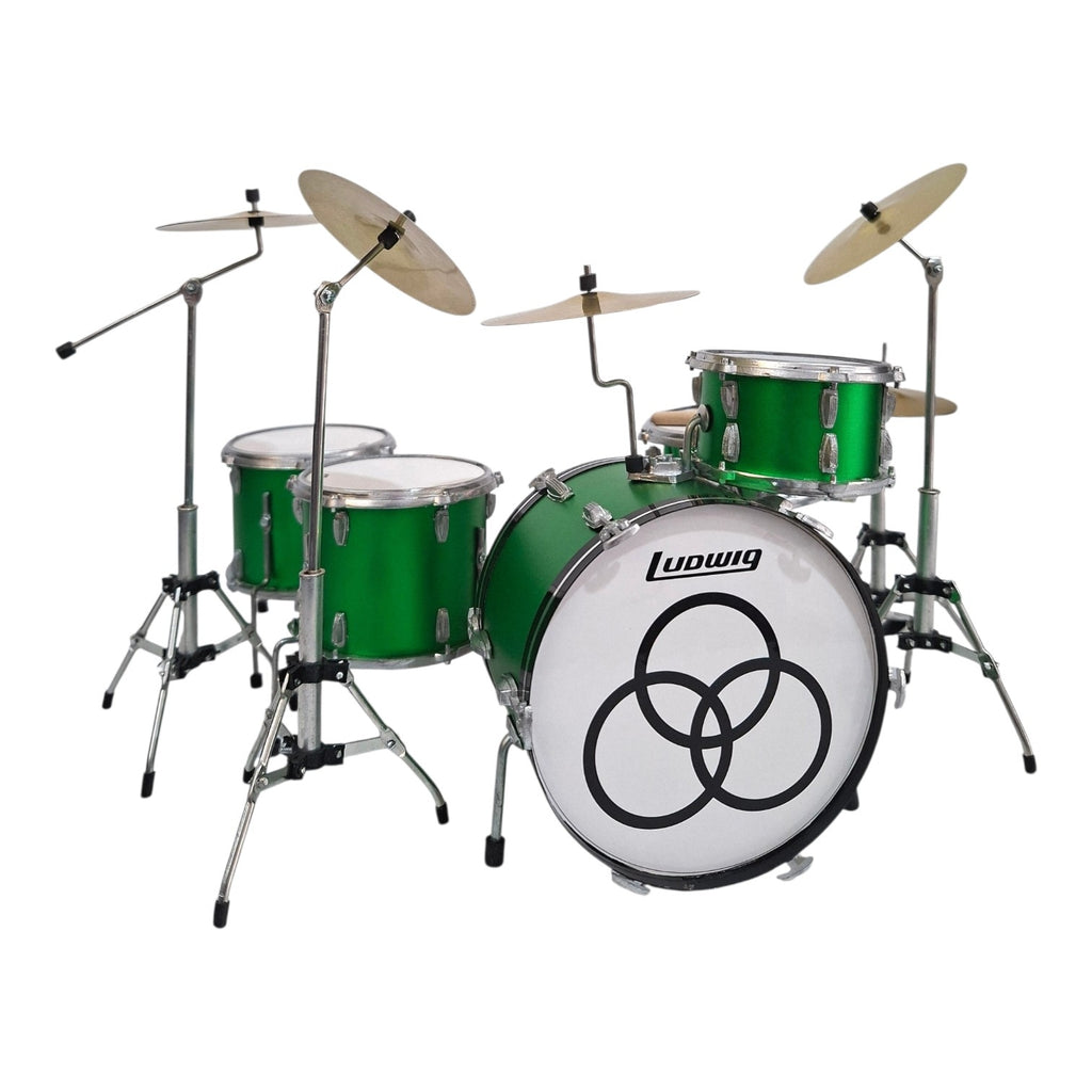 Green Sparkle Immigrant Song Zep Mini Drum Set Replica Collectible