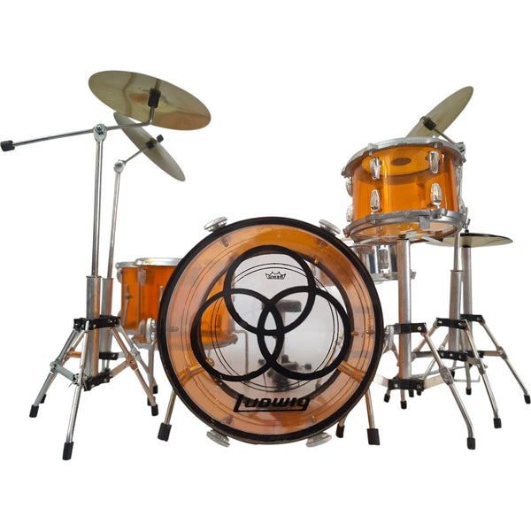 Vistalite Transparent Amber Tribute Zep Mini Drum Set Replica Collectible