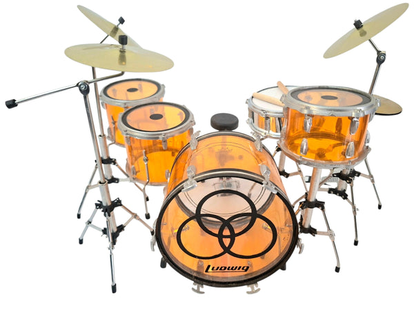 Vistalite Transparent Amber Tribute Zep Mini Drum Set Replica Collectible