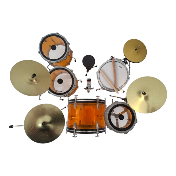 Vistalite Transparent Amber Tribute Zep Mini Drum Set Replica Collectible