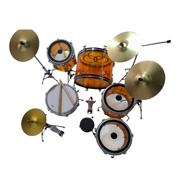 Vistalite Transparent Amber Tribute Zep Mini Drum Set Replica Collectible