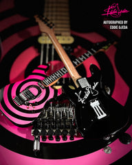 REAL AUTOGRAPH - Eddie Ojeda "Bulls Eye" TWISTED SISTER Mini Guitar - ORIGINAL