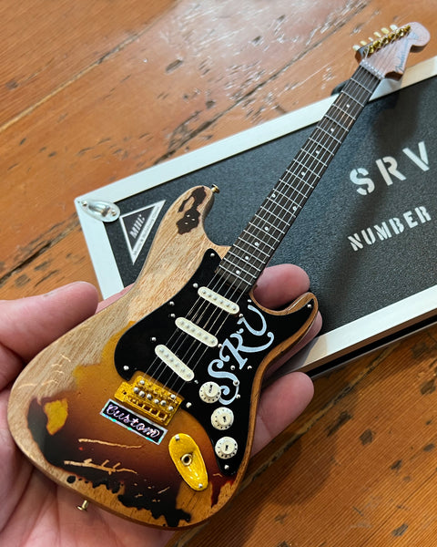 MINI CASE & GUITAR Stevie Ray Vaughan SRV #1 Distressed Mini Fender™ Strat™ Guitar Replica