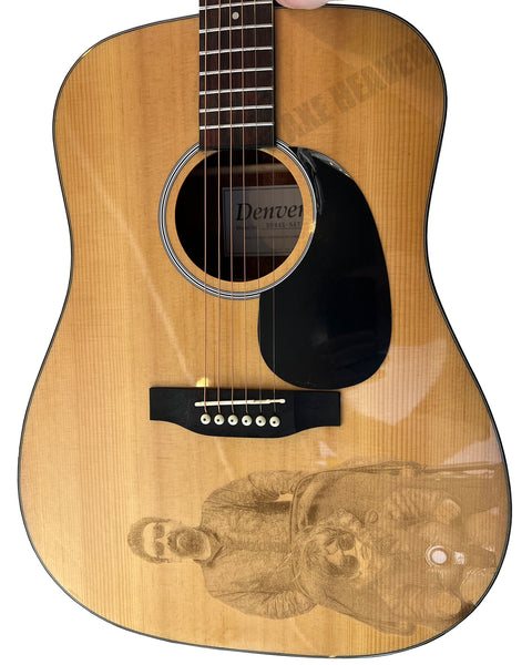 LASER ENGRAVE YOUR IMAGE on a Real Acoustic Guitar - Full Body Dreadnought Acoustic Guitar Natural