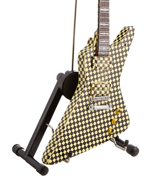 Officially Licensed RICK NIELSEN™ Checkered EXP Mini Guitar Replica Collectible