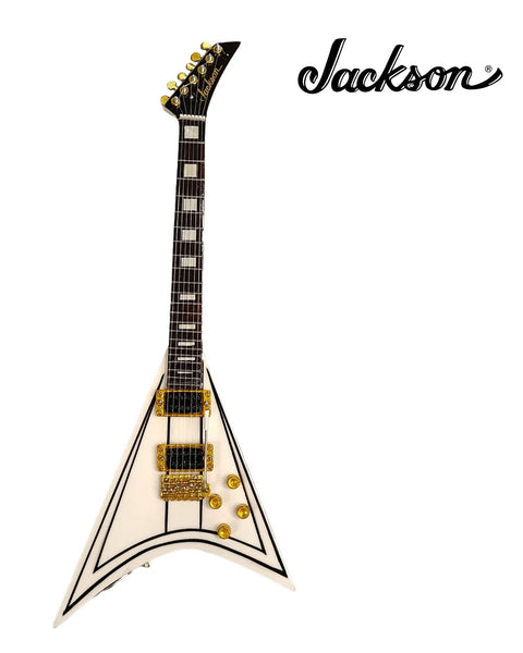 Jackson Guitars® Signature Rhoads White V Miniature Guitar Replica Collectible