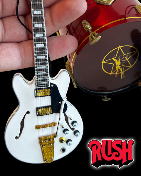 RUSH Ornaments Set of 3 - Bass, Guitar, and Starman Crimson Red Mini Drum