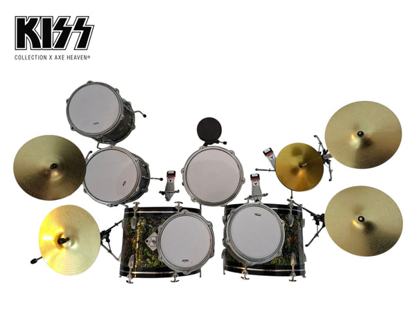 KISS® Abalone Finish Mini Double Bass Drum Set Replica Collectible - 1:4 Scale Model