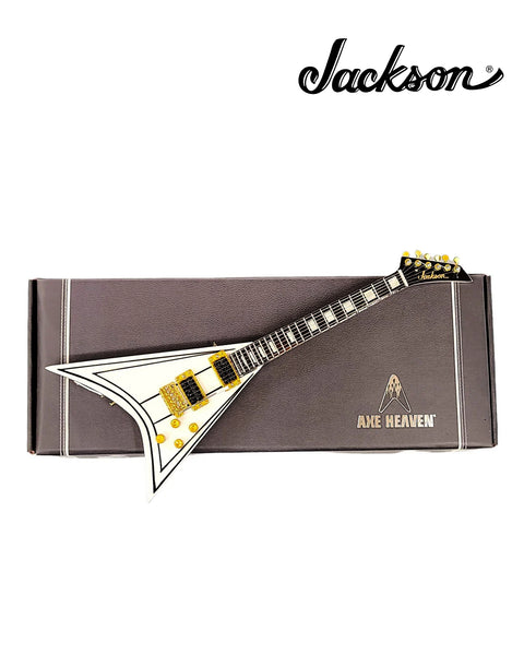Jackson Guitars® Signature Rhoads White V Miniature Guitar Replica Collectible