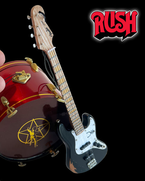 RUSH Ornaments Set of 3 - Bass, Guitar, and Starman Crimson Red Mini Drum