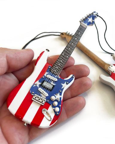 6″ Fender® Guitar Ornament - Wayne Kramer Stars N' Stripes USA Flag Stratocaster®