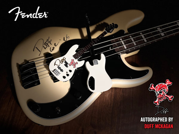REAL AUTOGRAPHED - Duff McKagan Skull Fender™ Precision Bass™ - White Pearl