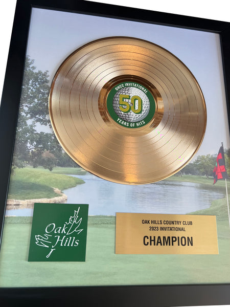 GOLF TROPHY AWARD - 18" x 22" Framed Gold & Platinum Record Tribute