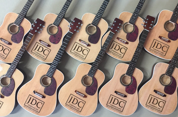 CUSTOM Laser Engraved Dreadnought Acoustic Mini Guitars - LOT OF 36 UNITS - ENGRAVE YOUR LOGO