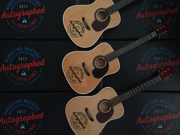 CUSTOM Laser Engraved Dreadnought Acoustic Mini Guitars - LOT OF 36 UNITS - ENGRAVE YOUR LOGO