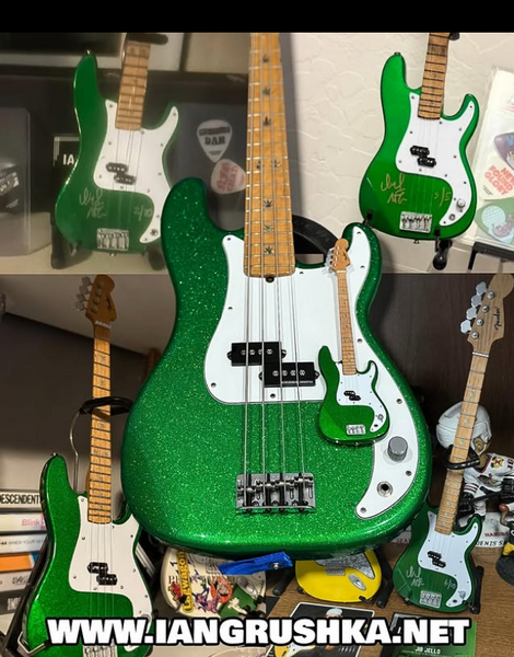 Ian Grushka Fender™ "Jib Jello" Mini Bass - SILVER Autograph - LIMITED 1 of 10