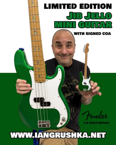 Ian Grushka Fender™ "Jib Jello" Mini Bass - SILVER Autograph - LIMITED 1 of 10