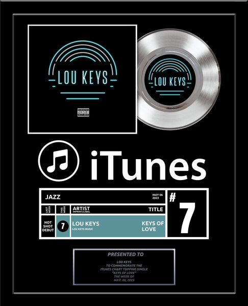 TOP of CHARTS Real Platinum 7" Record Album Award - 18" x 22" Framed Artist & Band - Billboard, iTunes, Spotify Recognition