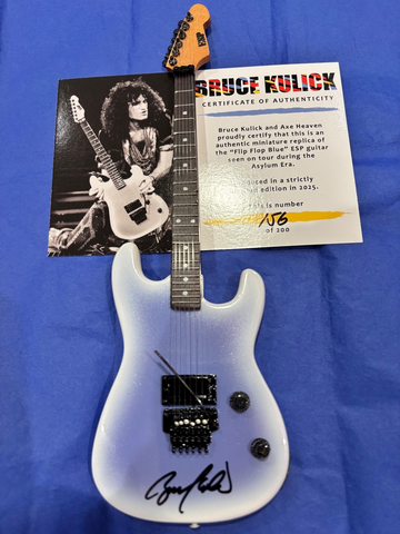 Bruce Kulick Signed "Flip Flop" Asylum Tour Mini Guitar - Limited Edition