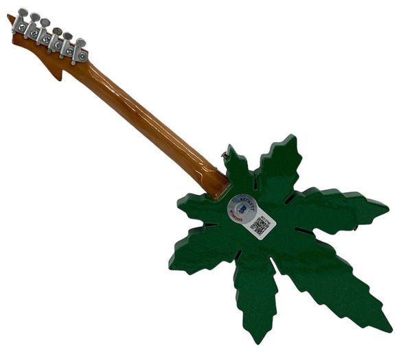 Cheech & Chong Signed Pot Leaf Mini Guitar - Sweet Leaf Guitars® Replica Collectible Autographed by Cheech Marin and Tommy Chong
