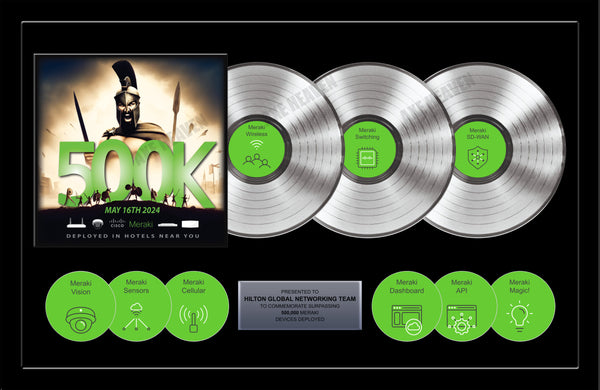 DOUBLE / TRIPLE PLATINUM RECORD Achievement Award - 36" x 24" Framed - Includes Album Cover, 6 CD's, 3 Records