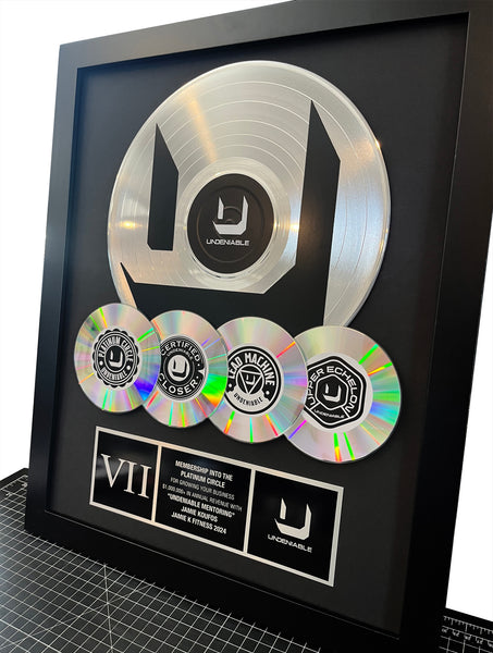 Custom Platinum Record & CD Award 18" x 22" Framed Award with REAL 12" Metalized Platinum Record