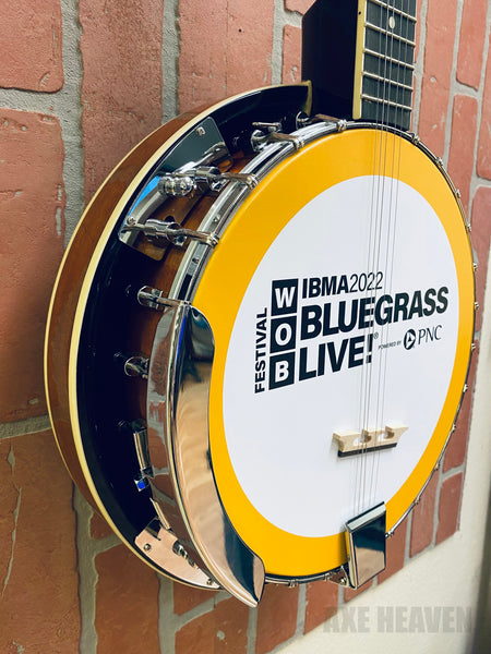 CUSTOM PROMOTIONAL Banjo with YOUR DESIGN - Full Size 5 String Tenor with Banjo Kit Tuner Gig Bag, Stringed Promo Musical Instruments