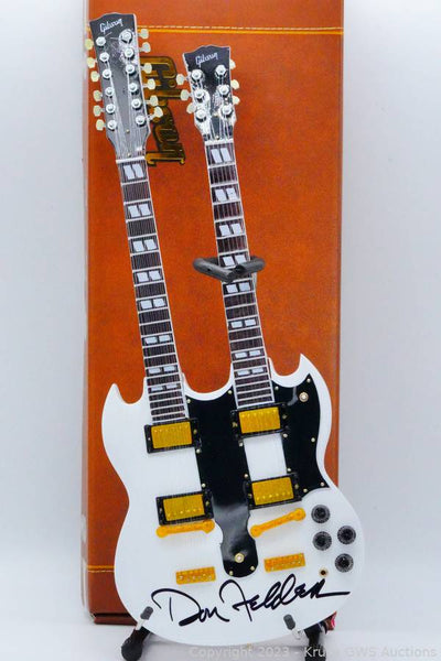 Don Felder The Eagles JSA Autographed Signed Mini Guitar by AXE HEAVEN® - 1:4 Scale Collectible Memorabilia