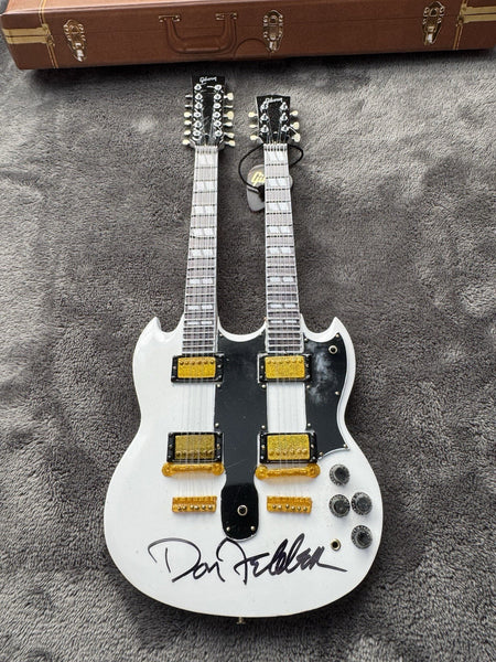 Don Felder The Eagles JSA Autographed Signed Mini Guitar by AXE HEAVEN® - 1:4 Scale Collectible Memorabilia