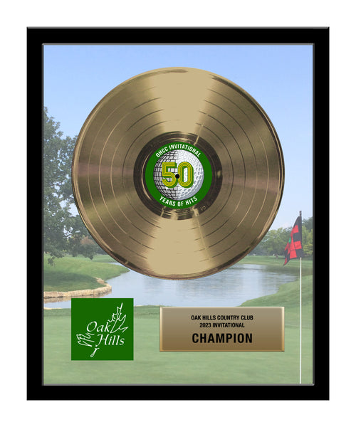 GOLF TROPHY AWARD - 18" x 22" Framed Gold & Platinum Record Tribute