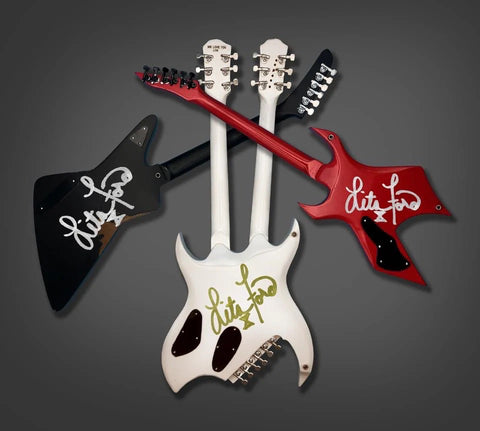 Lita Ford Limited Edition Signed Red Warlock Mini Guitar Replica Collectible