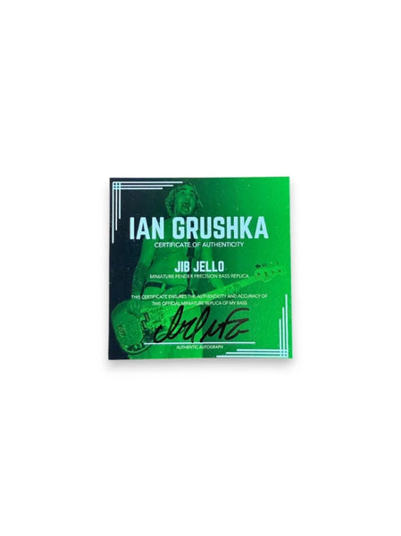 Ian Grushka Fender™ "Jib Jello" Mini Bass - SILVER Autograph - LIMITED 1 of 10