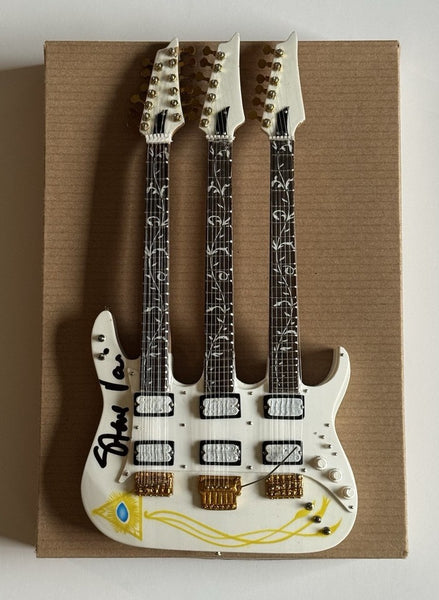 Steve Vai Signed JEM Ibanez Triple-Neck Mini Guitar JSA COA not PSA BAS Beckett
