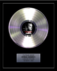 PLATINUM RECORD 18" x 22" Framed Rockstar Award - 12" Metalized Platinum Record