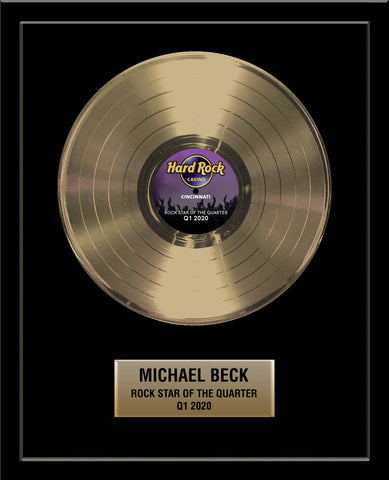 18" x 22" Framed 12" Gold Record - Basic Framed Rockstar Award - Metalized Gold Record