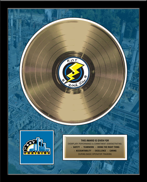 18" x 22" Framed 12" Gold Record - Deluxe Framed Rockstar Award - Metalized Gold Record