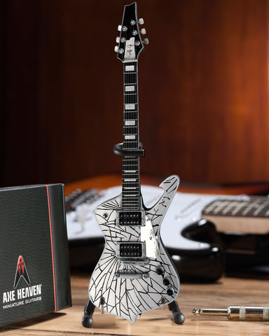 Officially Licensed KISS Paul Stanley Replica Cracked Mirror Iceman Miniature Guitar Model