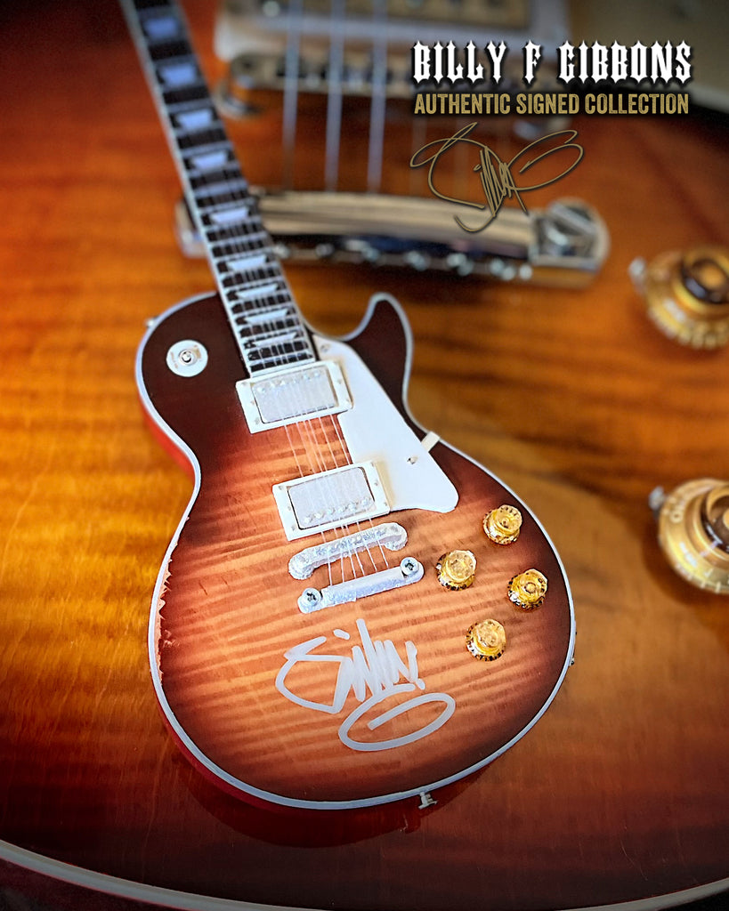 Billy F Gibbons AUTOGRAPHED COLLECTION Signature 1:4 Scale Mini Guitar ...