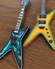 Licensed SET OF 2 Dimebag Darrell Signature Mini Guitars - Lightning Bolt & Slime