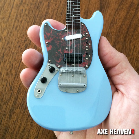 Officially Licensed Mini Sonic Blue Fender™ Mustang™ Guitar Replica Model