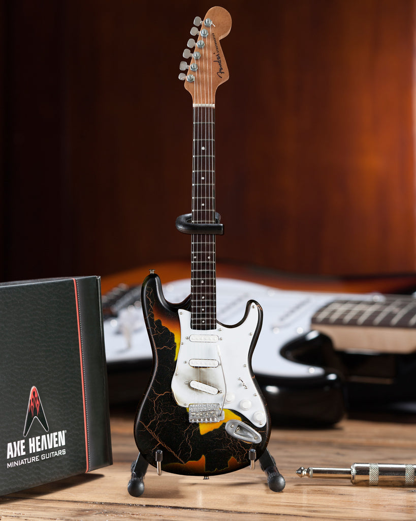 Signature Jimi Hendrix Burnt Fender™ Strat™ Mini Guitar Replica - Officially Licensed