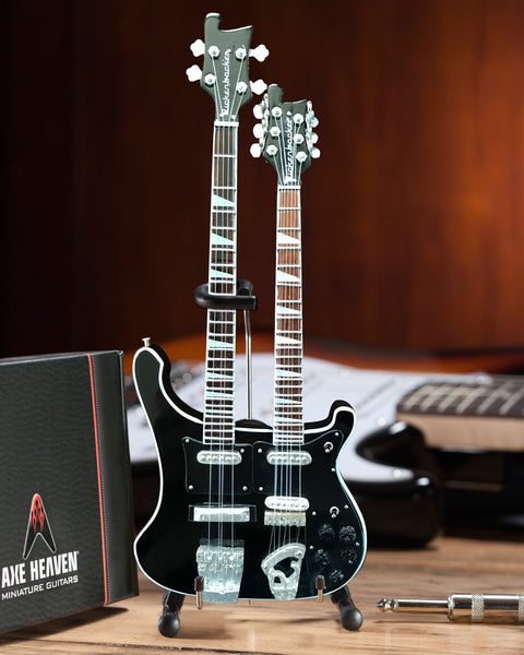 Signature Doubleneck Black Miniature Bass Guitar Replica