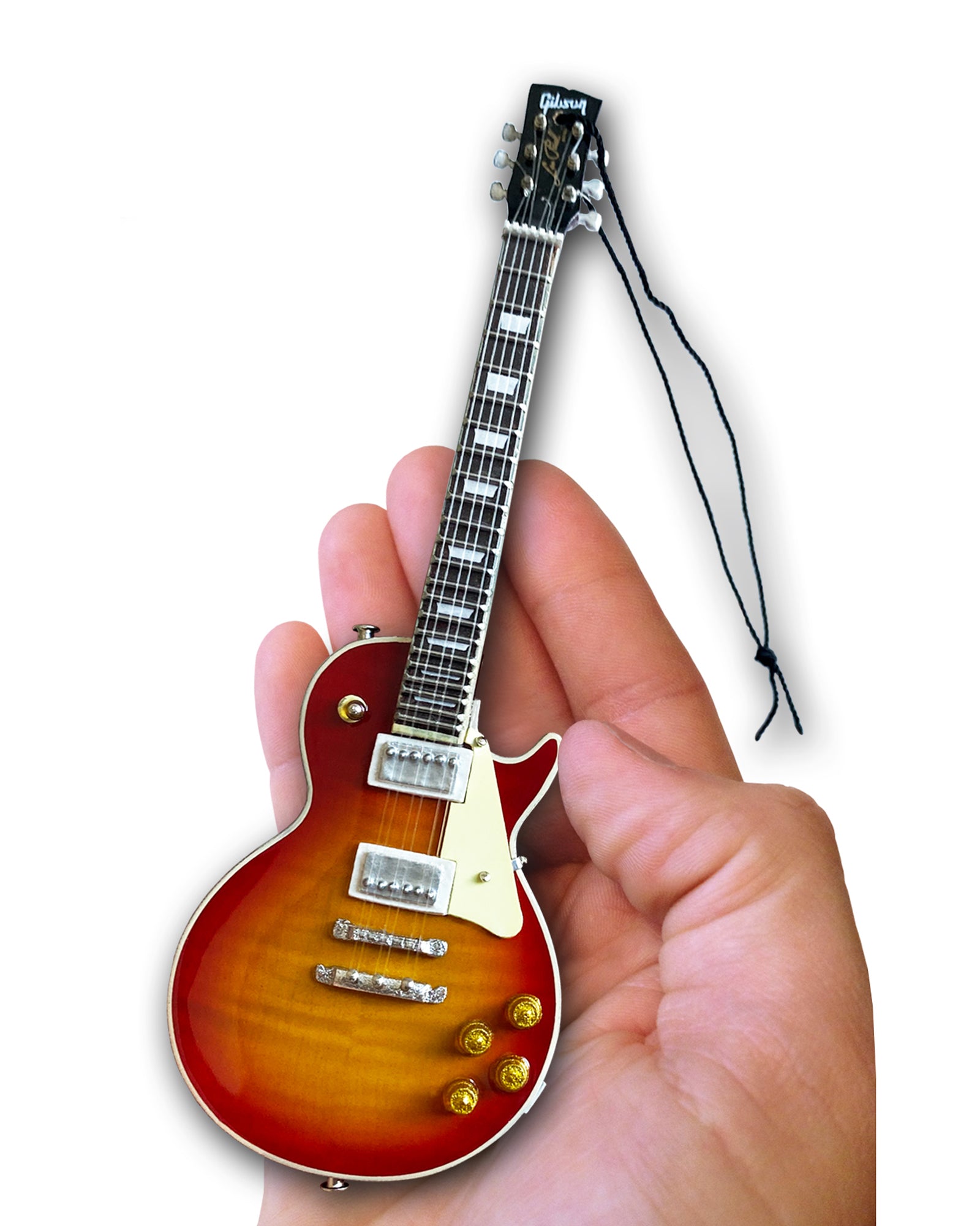 フィギュア　GIBSON-ギブソン- 1959 Les Paul Standard Cherry Sunburst 1/4 ミニチュアギター 1_GG_120_1600_2000_gibson_blac